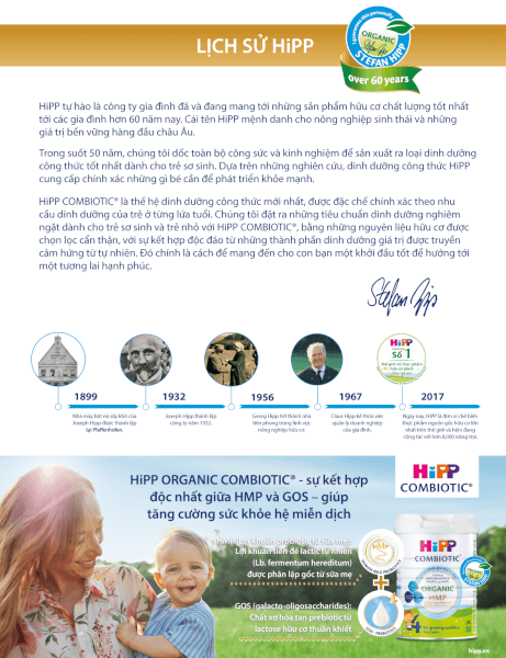 Lịch sử hình thành Sữa HiPP Organic Combiotic