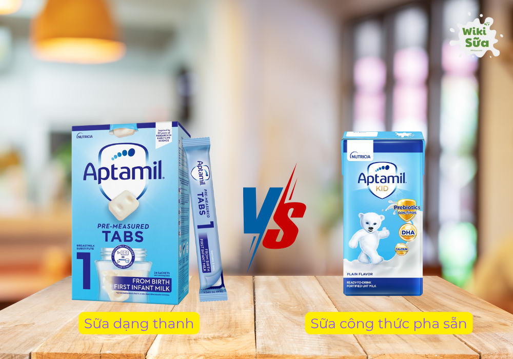 Sữa dạng danh và sữa pha sẵn Aptamil 