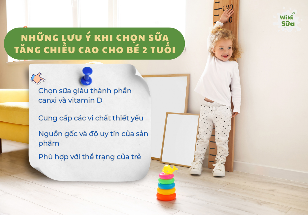 Lưu ý khi chọn sữa tăng chiều cao cho bé 2 tuổi 