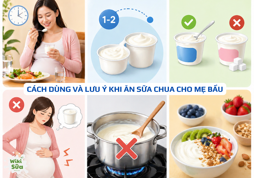 Cách dùng và lưu ý khi ăn sữa chua cho mẹ bầu 