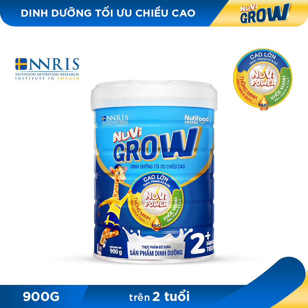 Sữa Bột Nuvi Grow Trên 2 Tuổi Lon 900g Phát Triển Chiều Cao