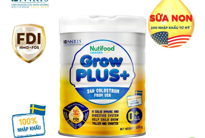 Sữa bột Nutifood GrowPLUS+ Sữa Non 0-12 tháng Lon 400g