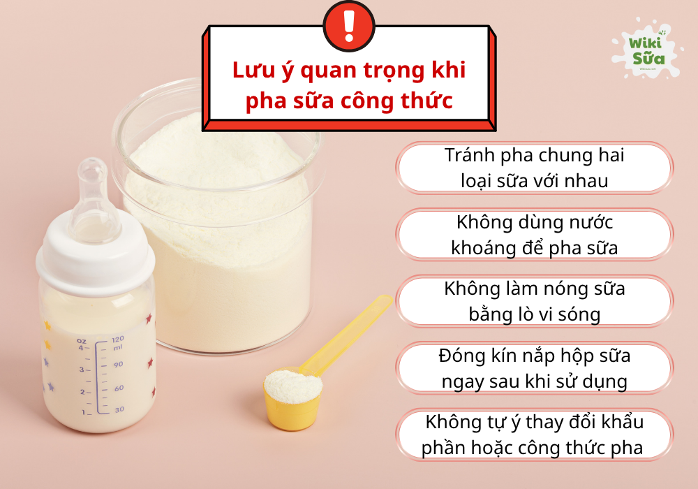 Lưu ý quan trọng khi pha sữa công thức mà mẹ nên biết