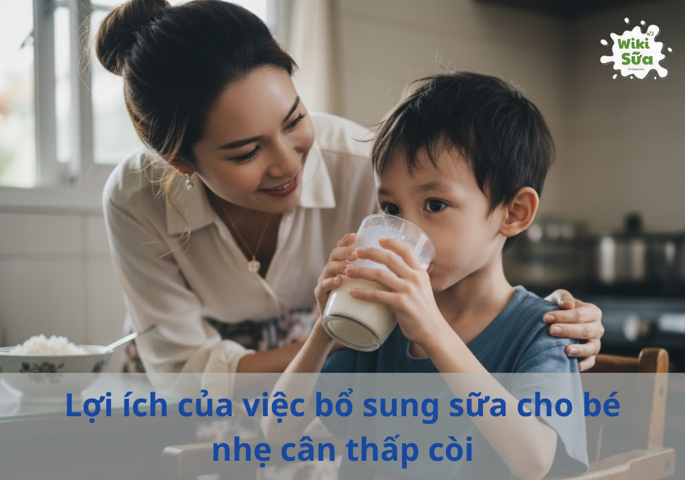 Lợi ích của việc bổ sung sữa cho bé nhẹ cân thấp còi