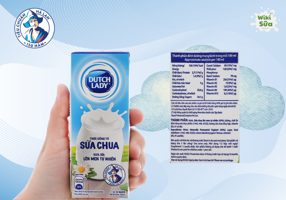 Thành phần dinh dưỡng của sữa chua uống Dutch Lady