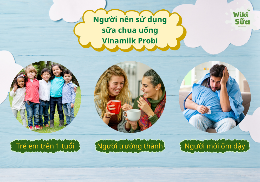 Sữa chua uống Vinamilk Probi phù hợp với nhiều đối tượng