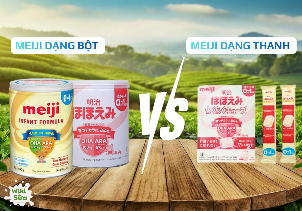 Sữa Meiji dạng bột và dạng thanh