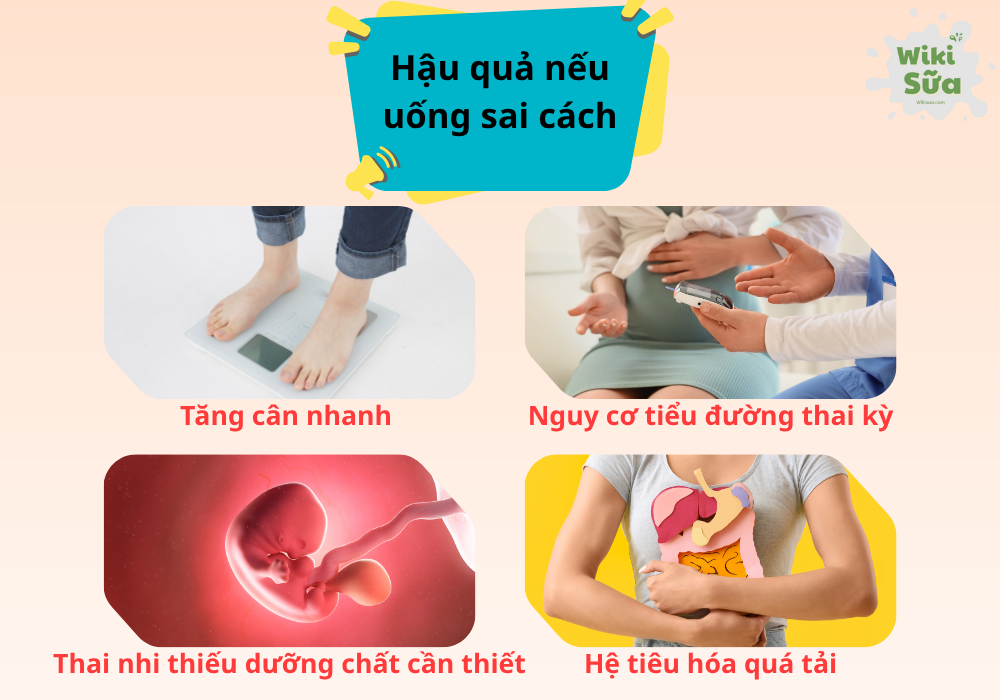 Hậu quả nếu uống sữa bầu sai cách
