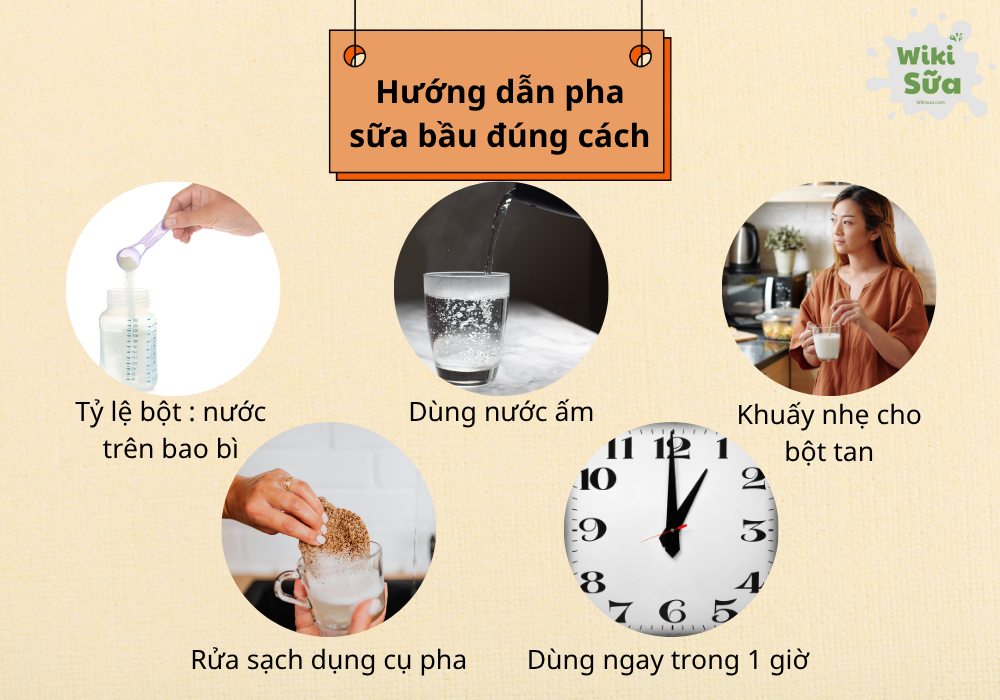 Hướng dẫn pha sữa bầu đúng cách