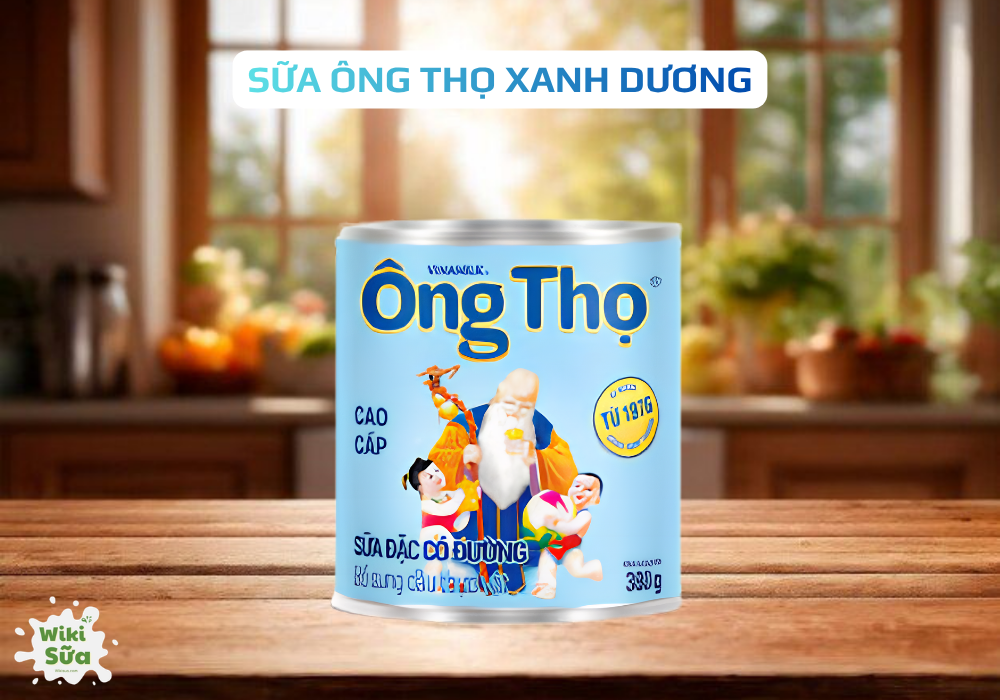 Sữa Ông Thọ xanh dương – vị ngọt dịu, béo nhẹ, dễ uống, phù hợp pha chế và dùng hằng ngày mà không lo ngấy.
