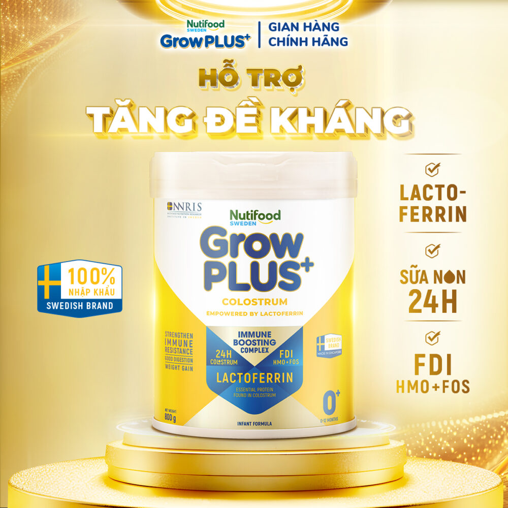 Sữa Bột Nutifood GrowPLUS+ Colostrum Lactoferrin 0+ 800g