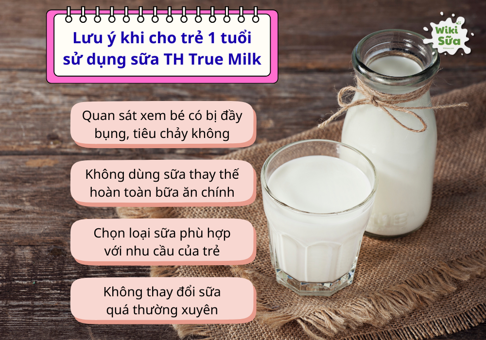 Lưu ý mẹ nên biết khi cho trẻ 1 tuổi sử dụng sữa TH True Milk 