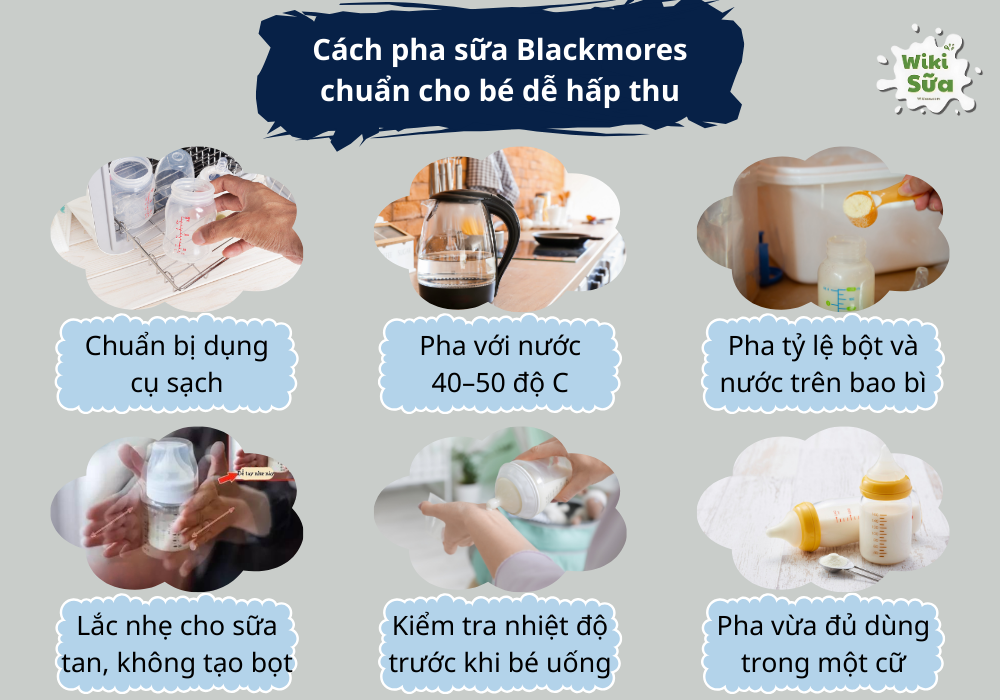 Cách pha sữa Blackmores chuẩn cho bé dễ hấp thu