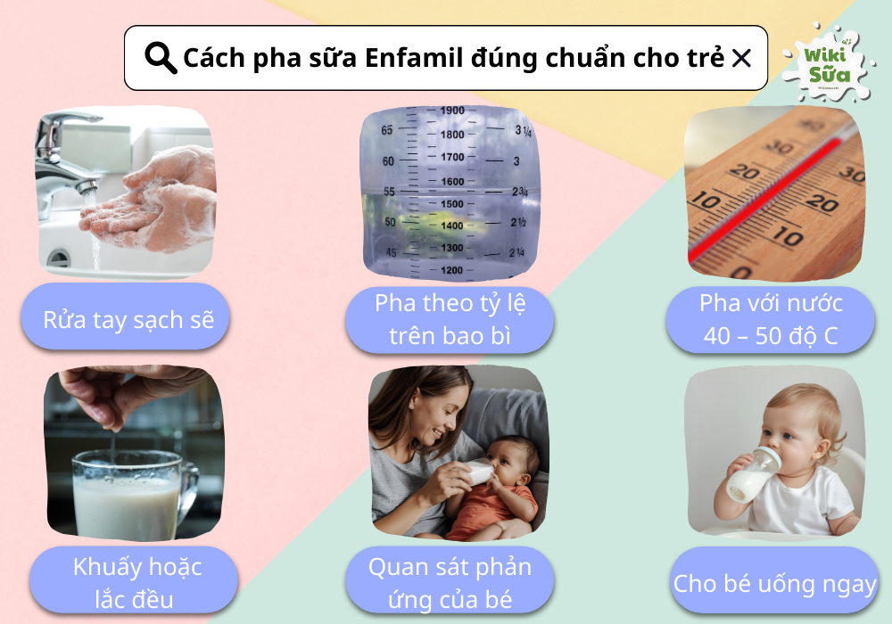 Cách pha sữa Enfamil đúng chuẩn cho trẻ 