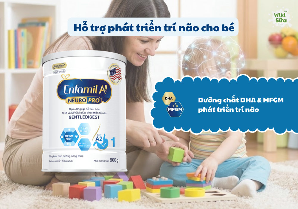 Sữa Enfamil chứa nhiều dưỡng chất hỗ trợ phát triển trí não cho trẻ
