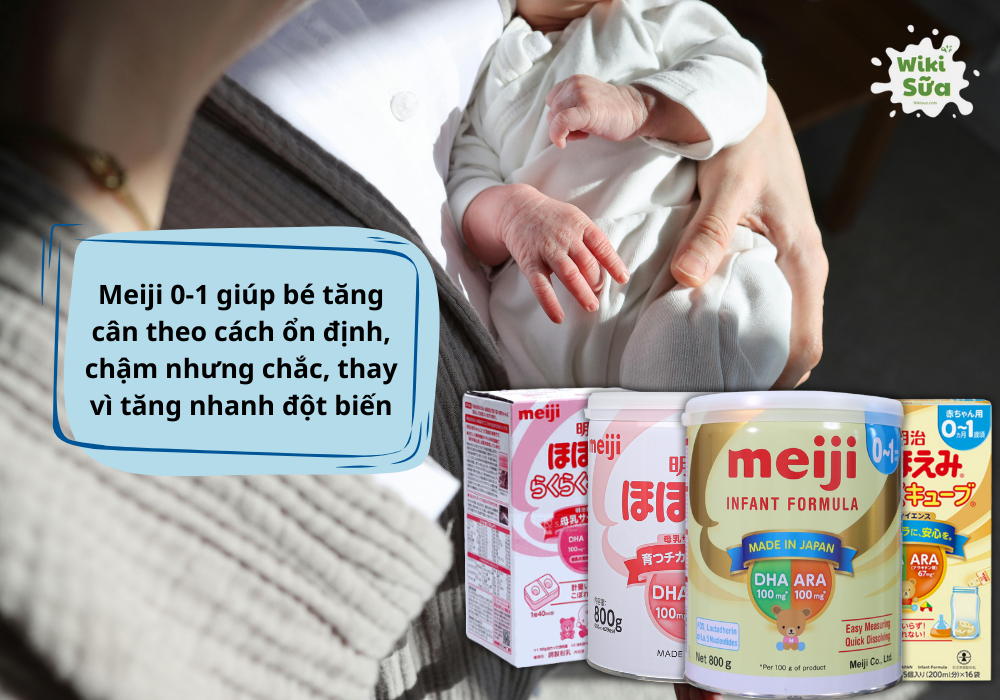 Tìm hiểu bé uống sữa Meiji 0-1 có tăng cân không 
