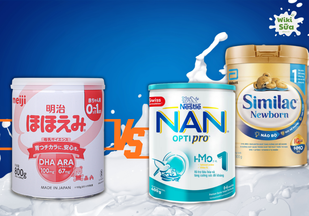 So sánh sữa Meiji và các dòng sữa công thức tăng cân khác 