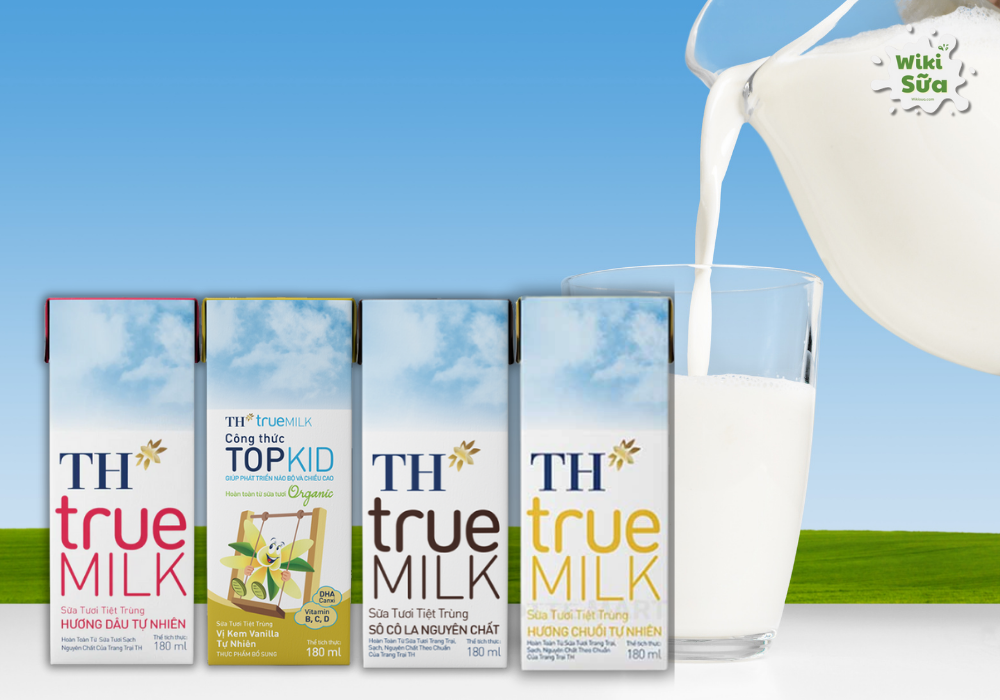Các loại sữa TH True Milk có hương vị 