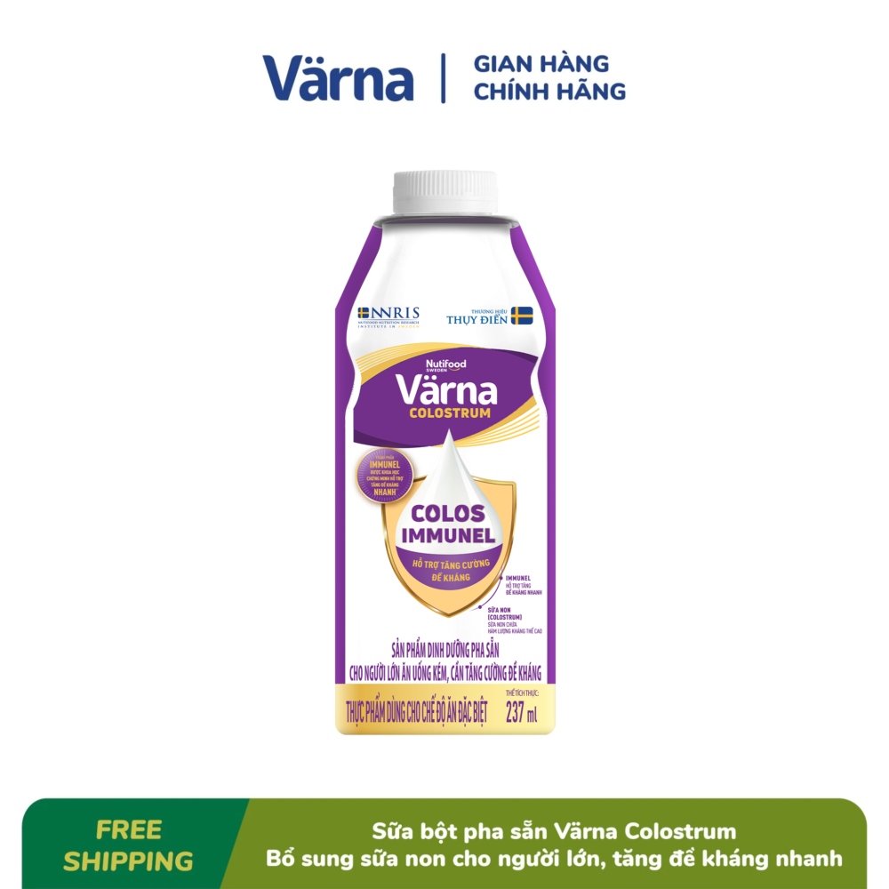 Sản phẩm dinh dưỡng pha sẵn Värna Colostrum 237ml (Hộp giấy) – Bổ sung sữa non, Tăng đề kháng nhanh