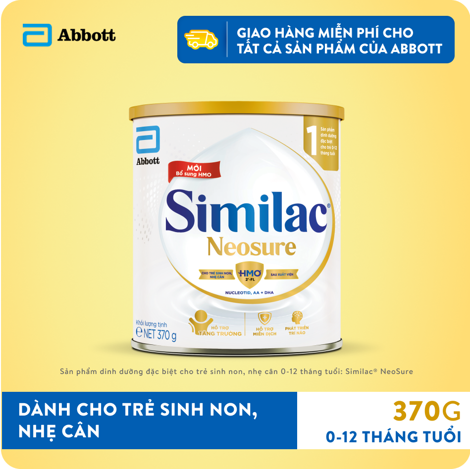 neosure Sữa Similac Neosure lon 370g cho trẻ sinh non từ 0–12 tháng tuổi