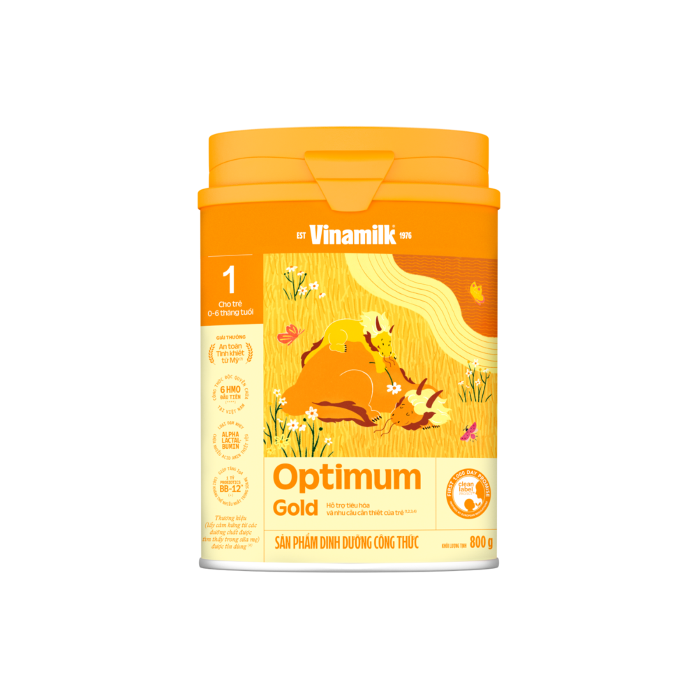Sữa bột Optimum Gold 1 (lon 800g) dành cho bé sơ sinh 0-6 tháng