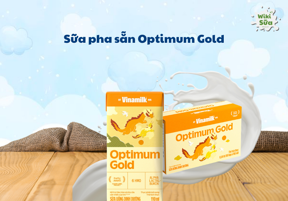 Sữa pha sẵn Optimum Gold hỗ trợ trẻ phát triển trí não, chiều cao và hệ miễn dịch. 