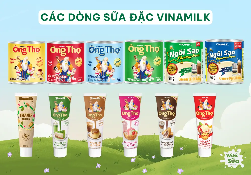 các dòng sữa đặc Vinamilk ông Thọ và phương nam