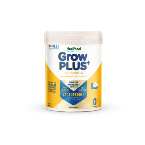 sữa bột Nutifood GrowPLUS+ Colostrum Lactoferrin 0+ 800g cho trẻ từ 0–12 tháng