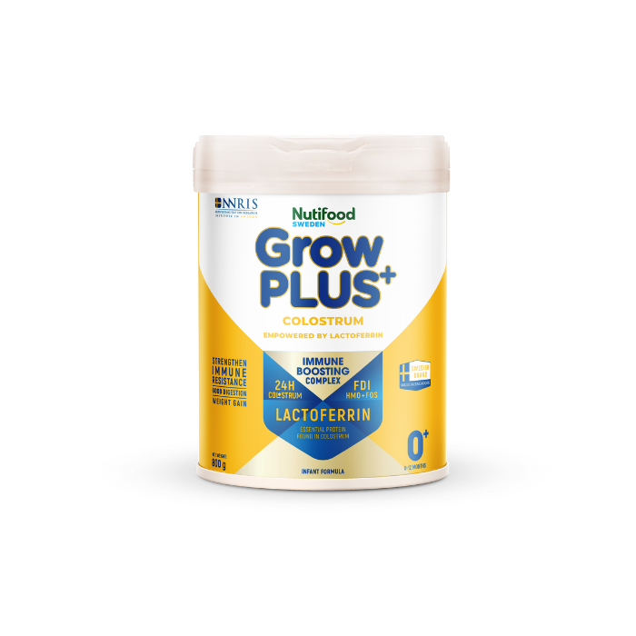 sữa bột Nutifood GrowPLUS+ Colostrum Lactoferrin 0+ 800g cho trẻ từ 0–12 tháng