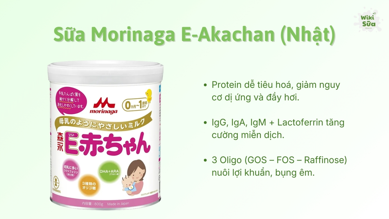 Sữa Morinaga E - Akachan - Sữa dành cho trẻ sinh non của Nhật