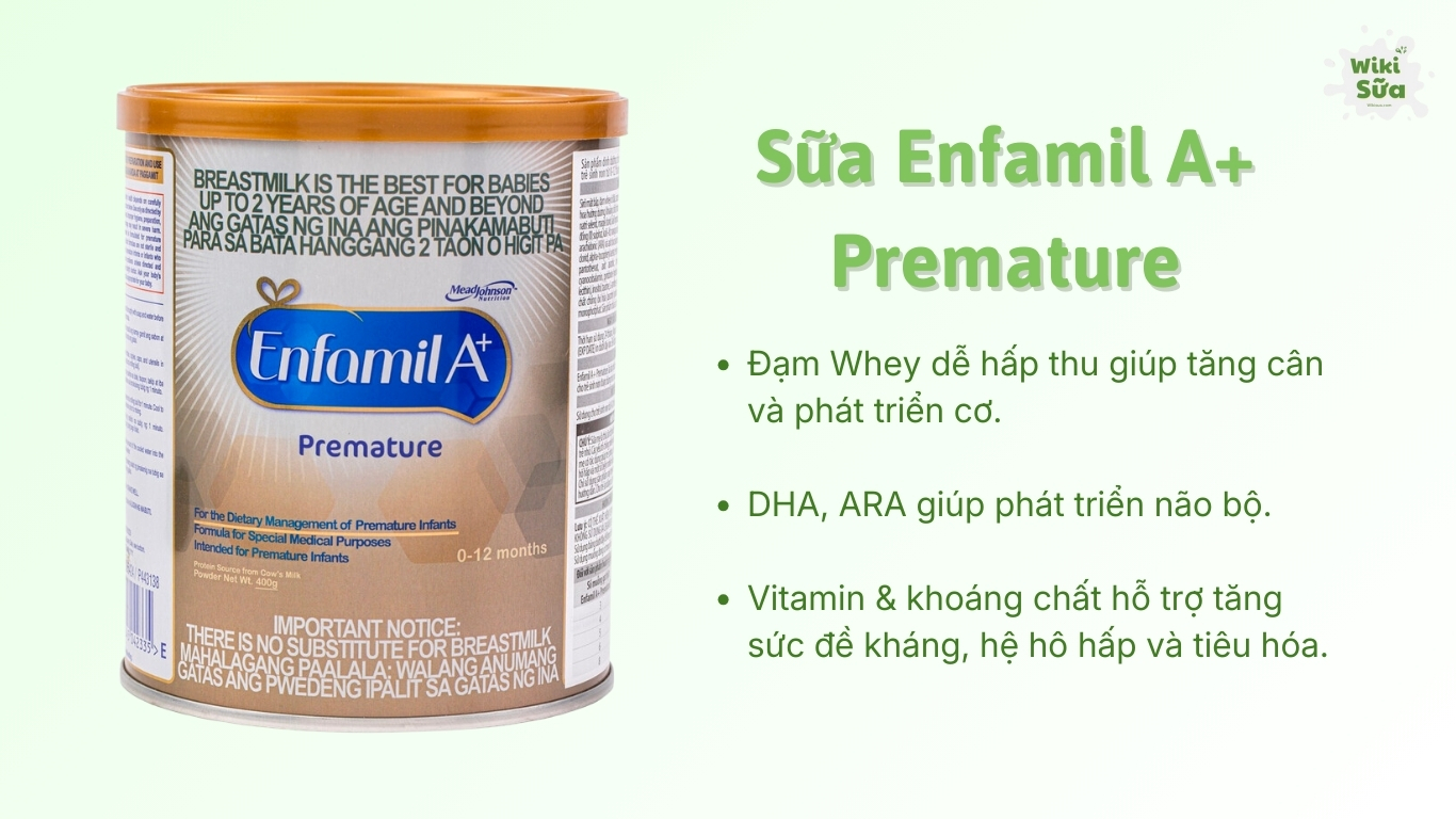 Sữa Enfamil A+ Premature cho trẻ sinh non thiếu tháng