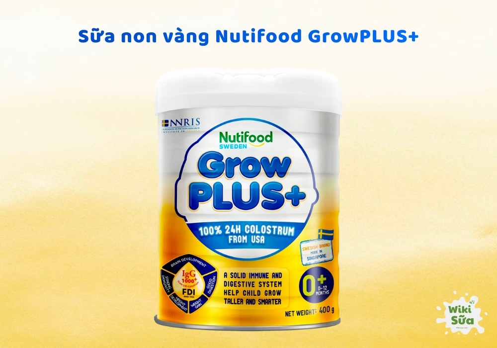 Sữa non Nutifood GrowPLUS+ Vàng giúp trẻ tăng cân đều, nâng cao miễn dịch, cải thiện tiêu hóa, phát triển trí não, thị lực toàn diện