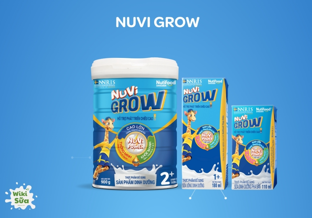 Với đa dạng dạng sản phẩm và độ tuổi, Nuvi Grow giúp ba mẹ dễ chọn sữa phù hợp, hỗ trợ bé phát triển toàn diện