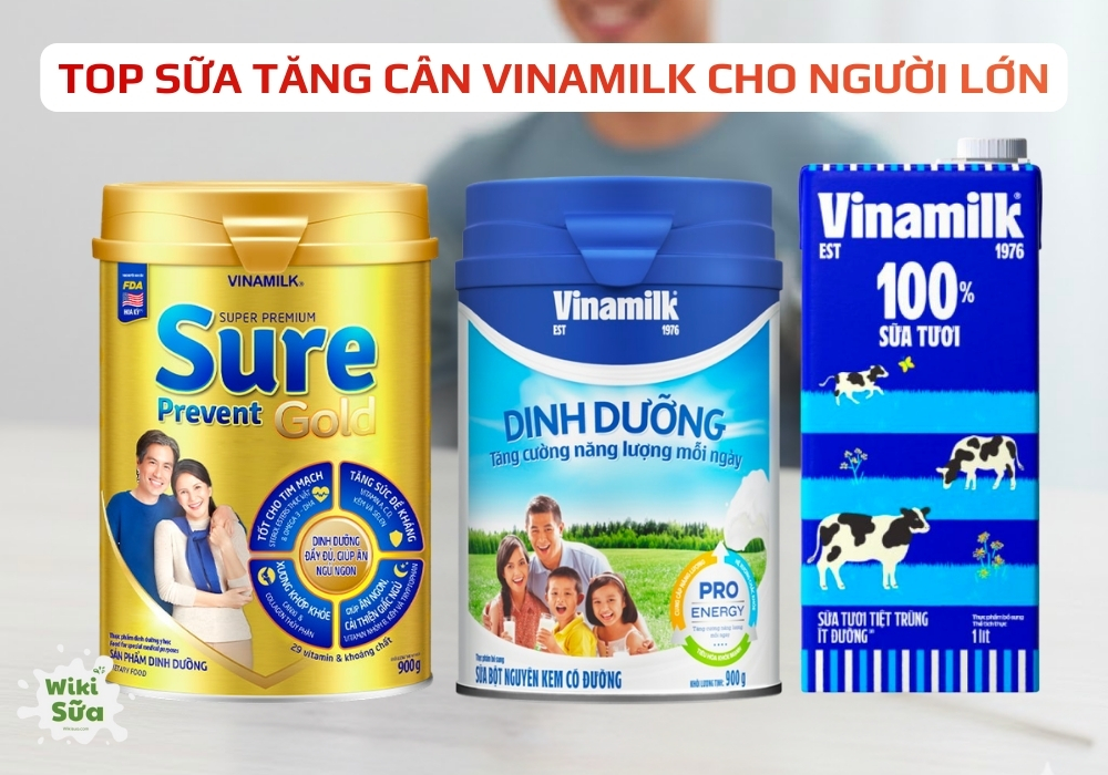 TOP 3 loại sữa tăng cân Vinamilk cho người lớn bán chạy hiện nay