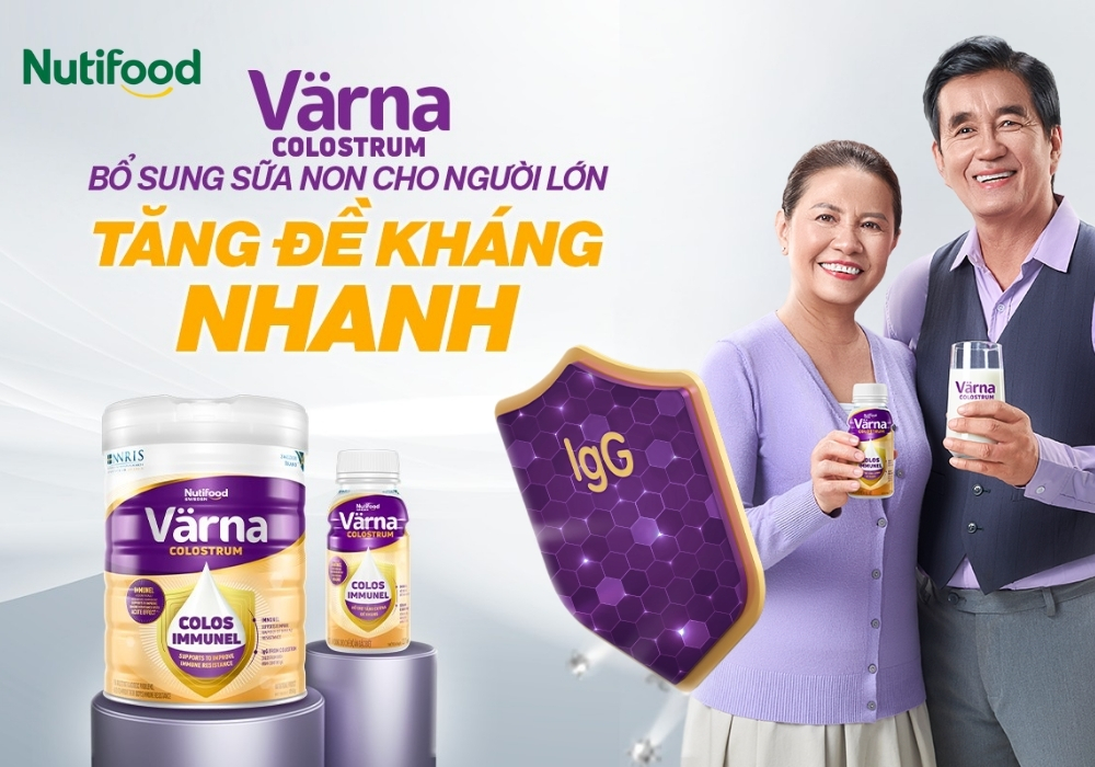 Nutifood Varna Colostrum tăng cường hệ miễn dịch, bảo vệ xương khớp, phục hồi sức khỏe nhanh và duy trì sức khỏe toàn diện cho người trưởng thành.