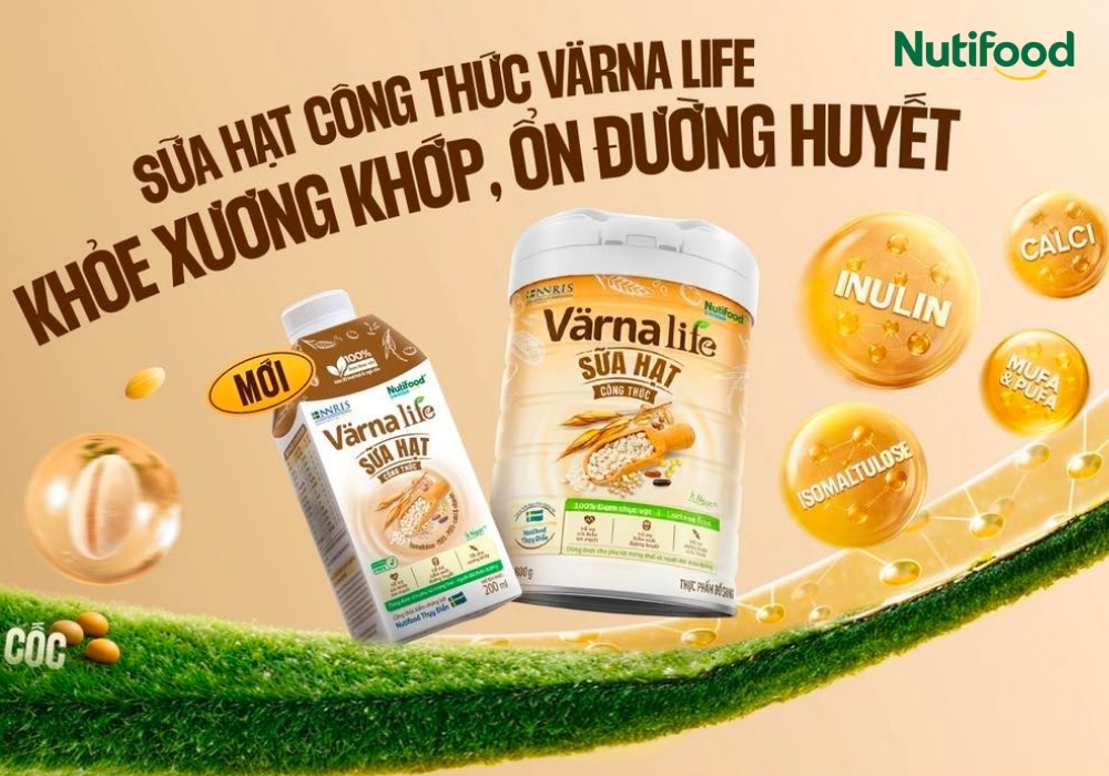 Sữa Nutifood Varna Life với công thức sữa hạt khoa học và giàu dưỡng chất cho sức khỏe toàn diện