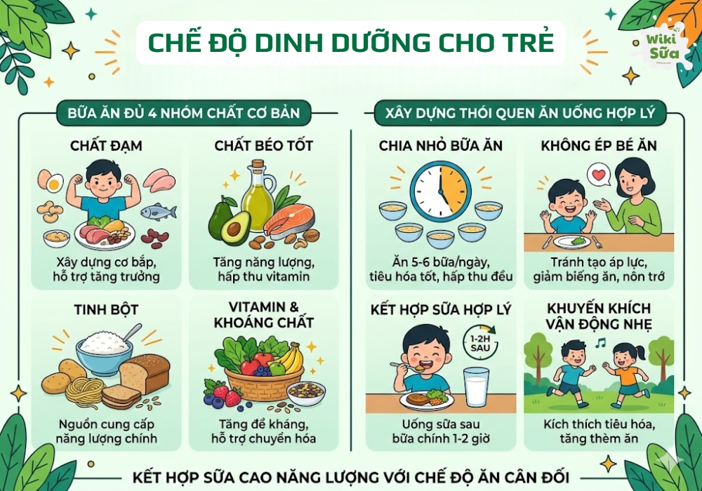 chế độ dinh dưỡng khi dùng dòng sữa cao năng lượng