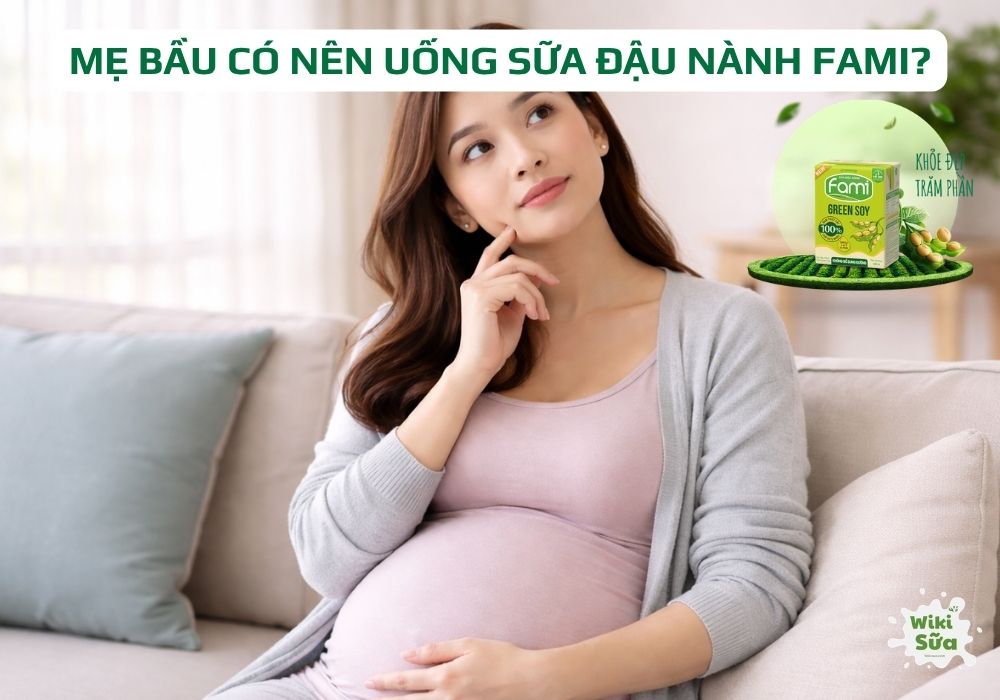 mẹ bầu uống sữa đậu nành fami