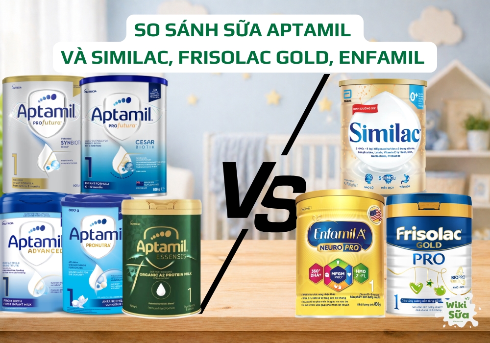 so sánh Aptamil và Similac, Frisolac Gold, và Enfamil
