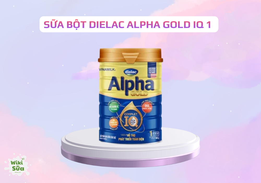 Sữa bột Dielac Alpha Gold IQ 1 – tăng cường DHA, Choline giúp hỗ trợ phát triển trí não và thị giác cho bé.