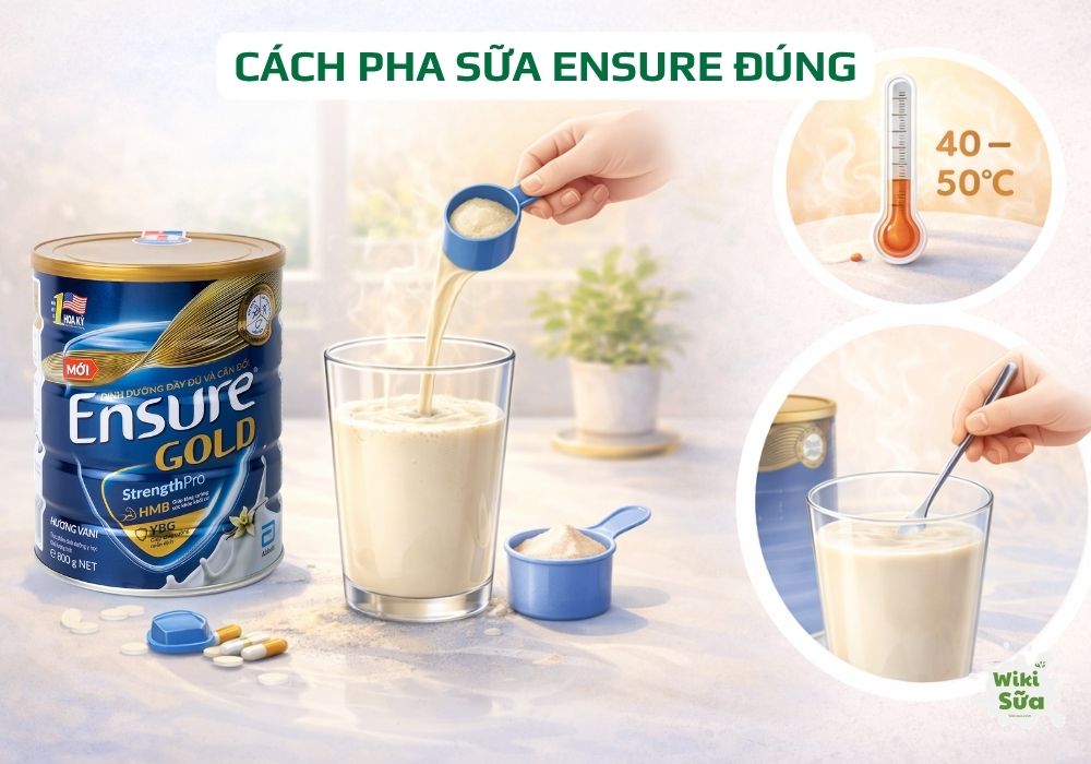 pha sữa ensure đúng cách chuẩn chuyên gia