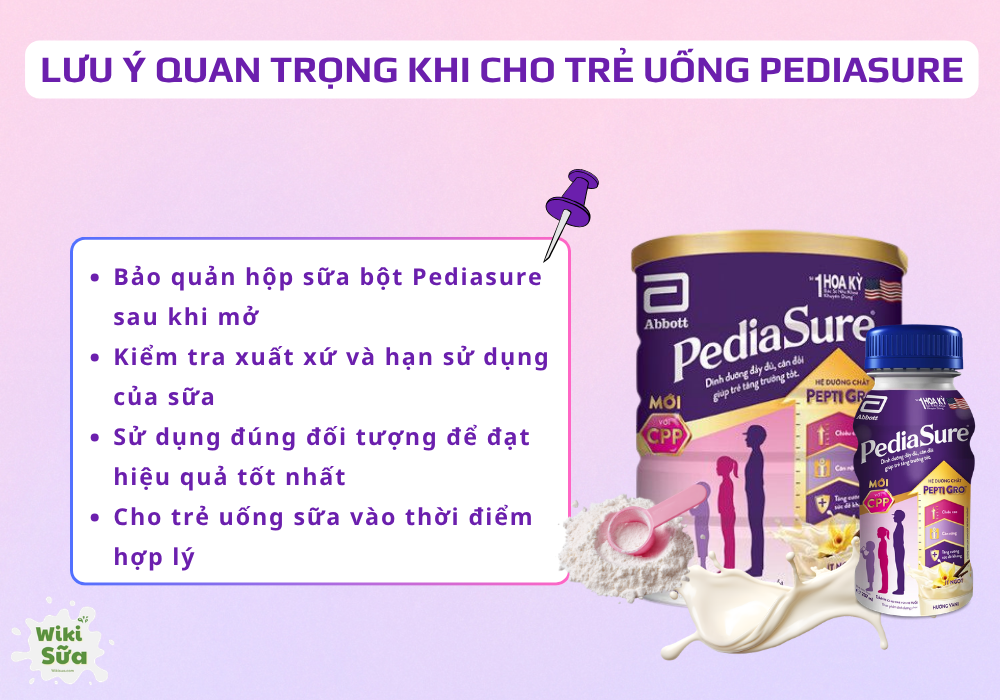 lưu ý khi cho trẻ uống ensure