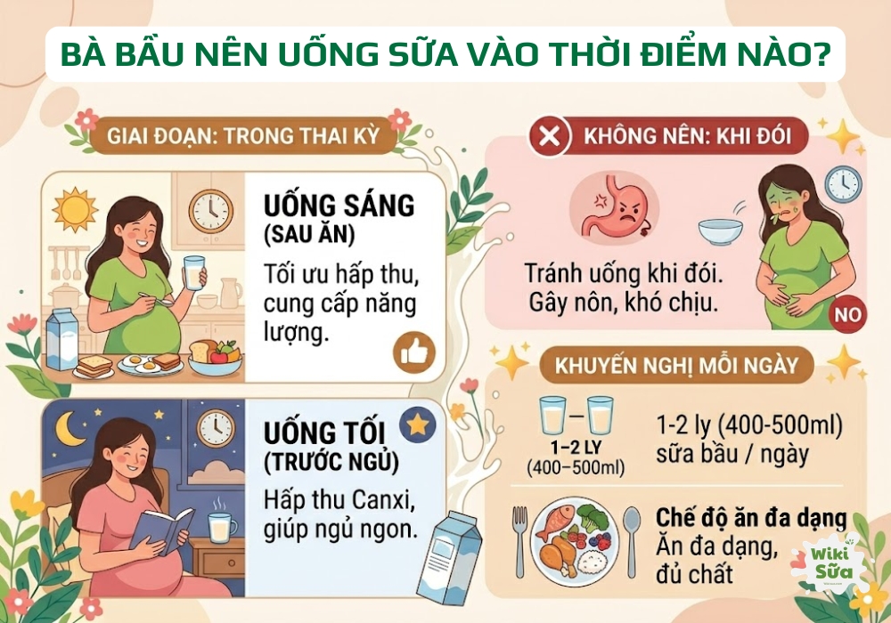 cách uống sữa tốt nhất cho bà bầu