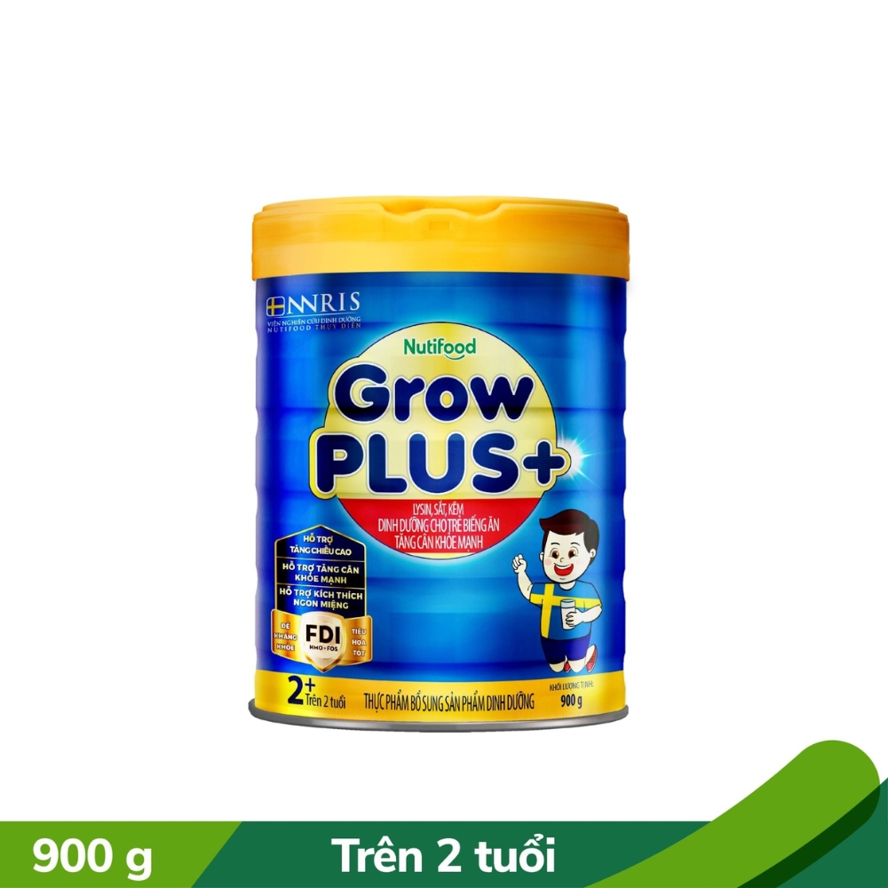 Sữa bột GrowPLUS+ Biếng Ăn (Xanh) lon 900g 2+ dành cho bé trên 2 tuổi