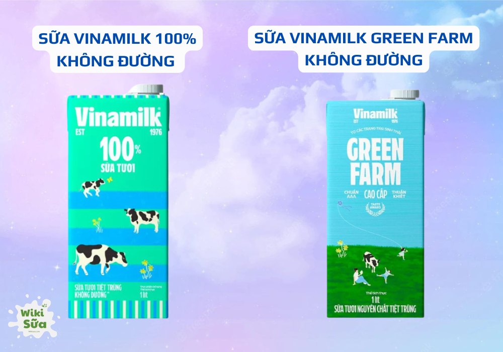 Sữa Vinamilk 100% không đường và sữa Vinamilk Green Farm không đường - nguồn dinh dưỡng bổ sung hỗ trợ kiếm soát đường huyết