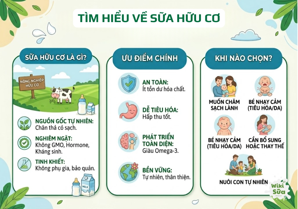 tìm hiểu về sữa hữu cơ cho trẻ sơ sinh