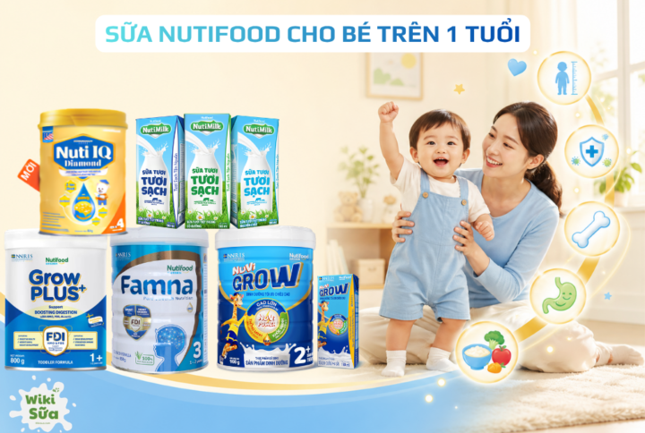 sữa nutifood cho bé trên 1 tuổi